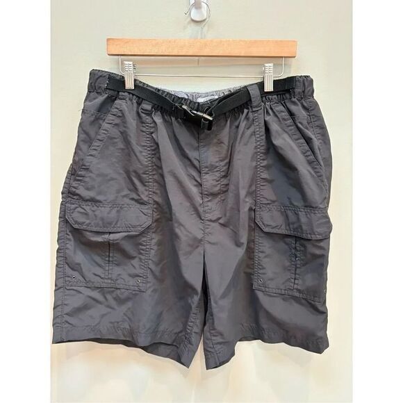Croft & Barrow XL charcoal nylon elastic waist cargo shorts w-nylon belt - Picture 1 of 7